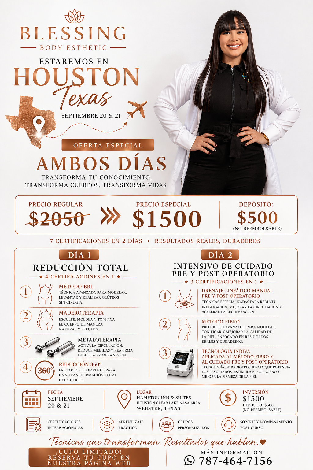 Especial de los 2 días (Cuidados postoperatorios + Reducción Total) Houston, Texas